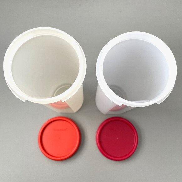 Tupperware 9” Round 4 Modular Mates 1643 + Red Seal Lids 1607 Lot 30oz Container - Picture 8 of 11